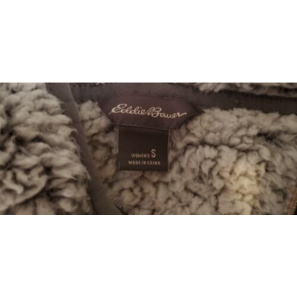 Eddie Bauer Womens Fireside Plush Deep Pile 1/4 Zip Pullover Hoodie Sweatshirt S - Picture 5 of 5